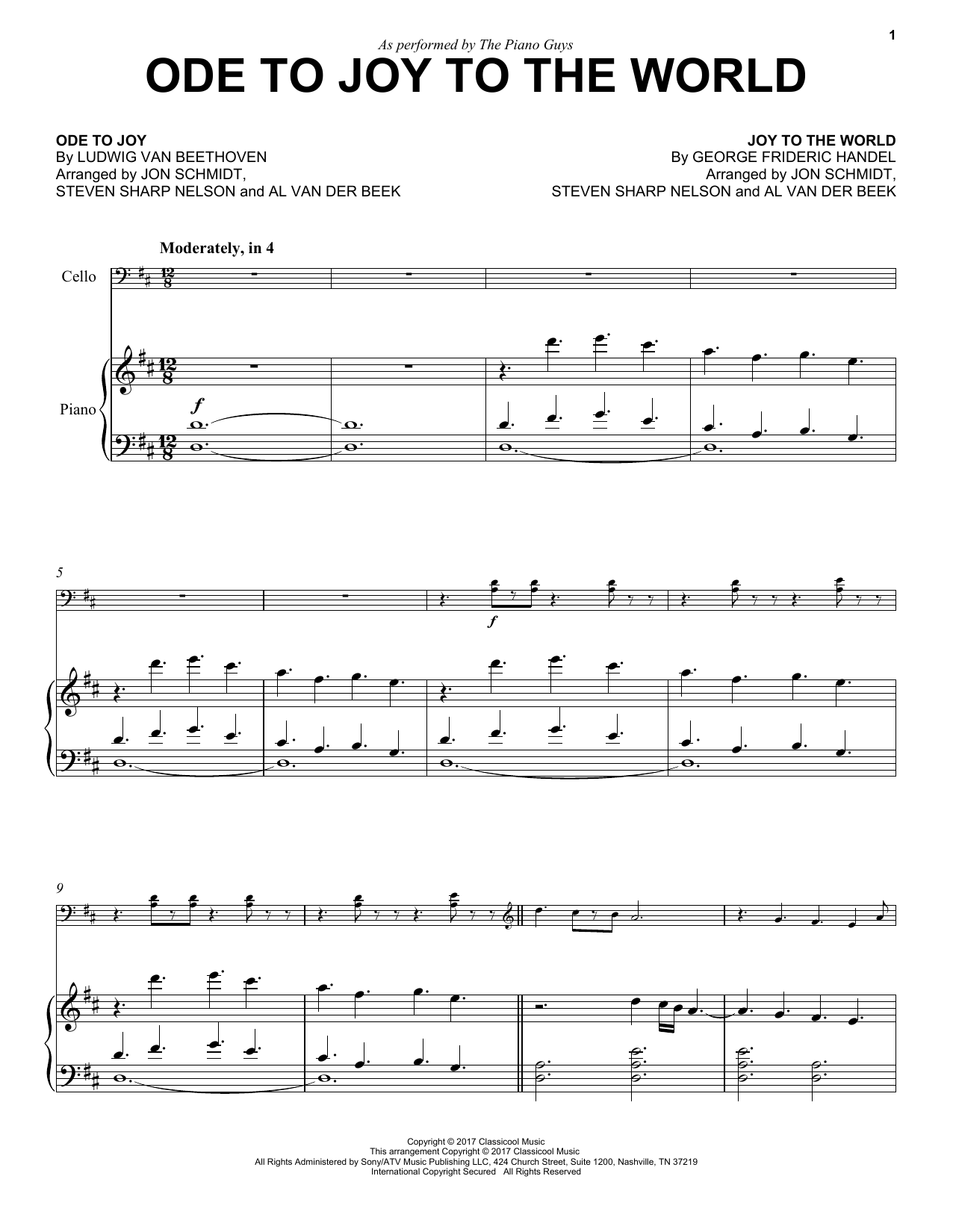 The Piano Guys Ode To Joy to the World Sheet Music Notes & Chords for Piano - Download or Print PDF