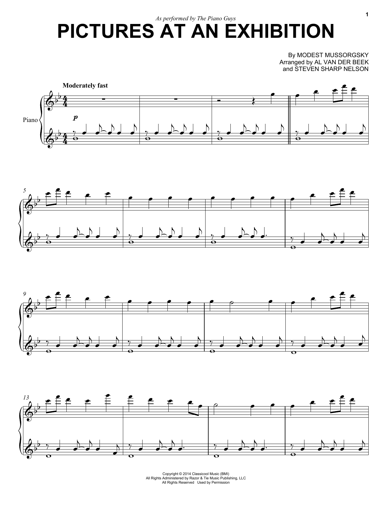 The Piano Guys Pictures At An Exhibition Sheet Music Notes & Chords for Piano - Download or Print PDF