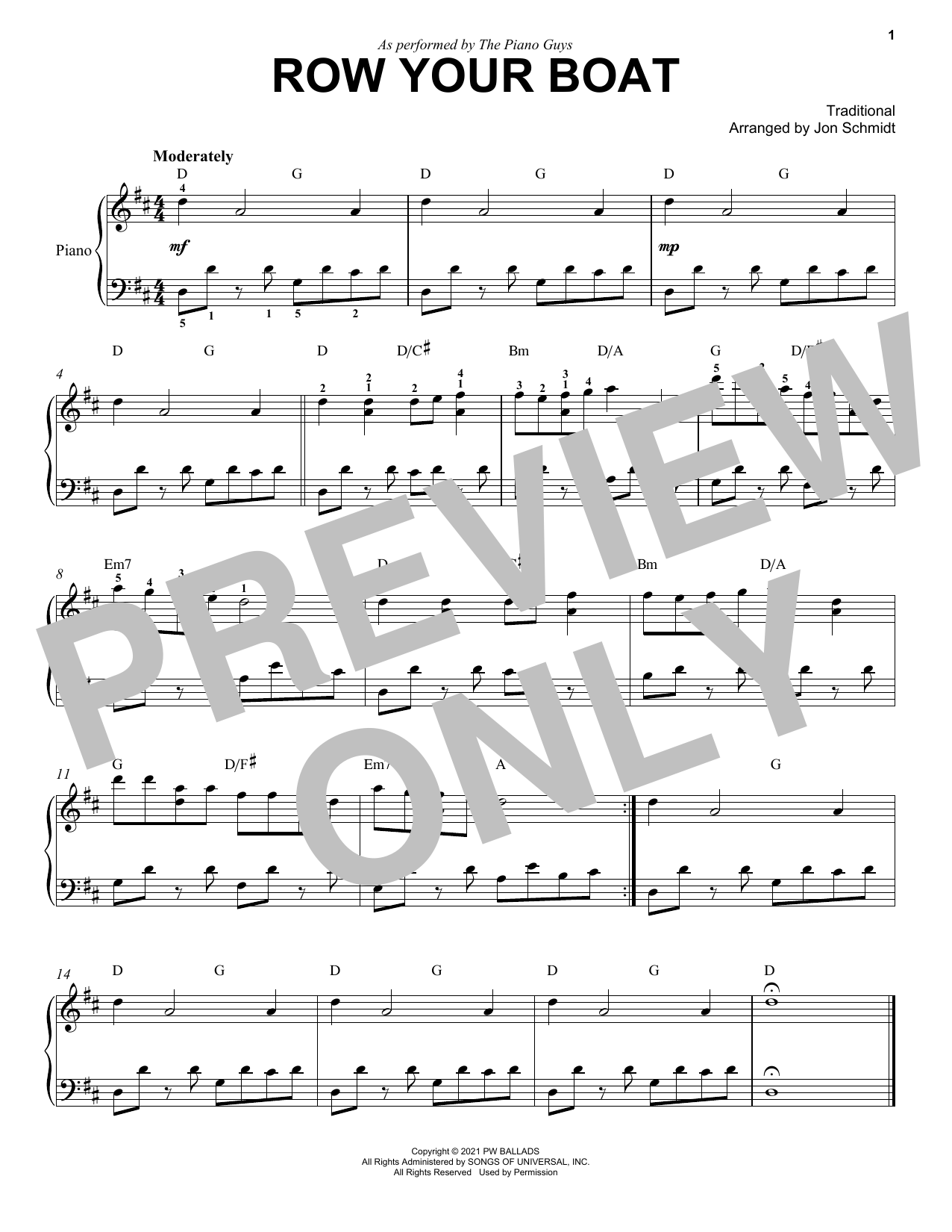 The Piano Guys Row Row Row Your Boat Sheet Music Notes & Chords for Piano Solo - Download or Print PDF