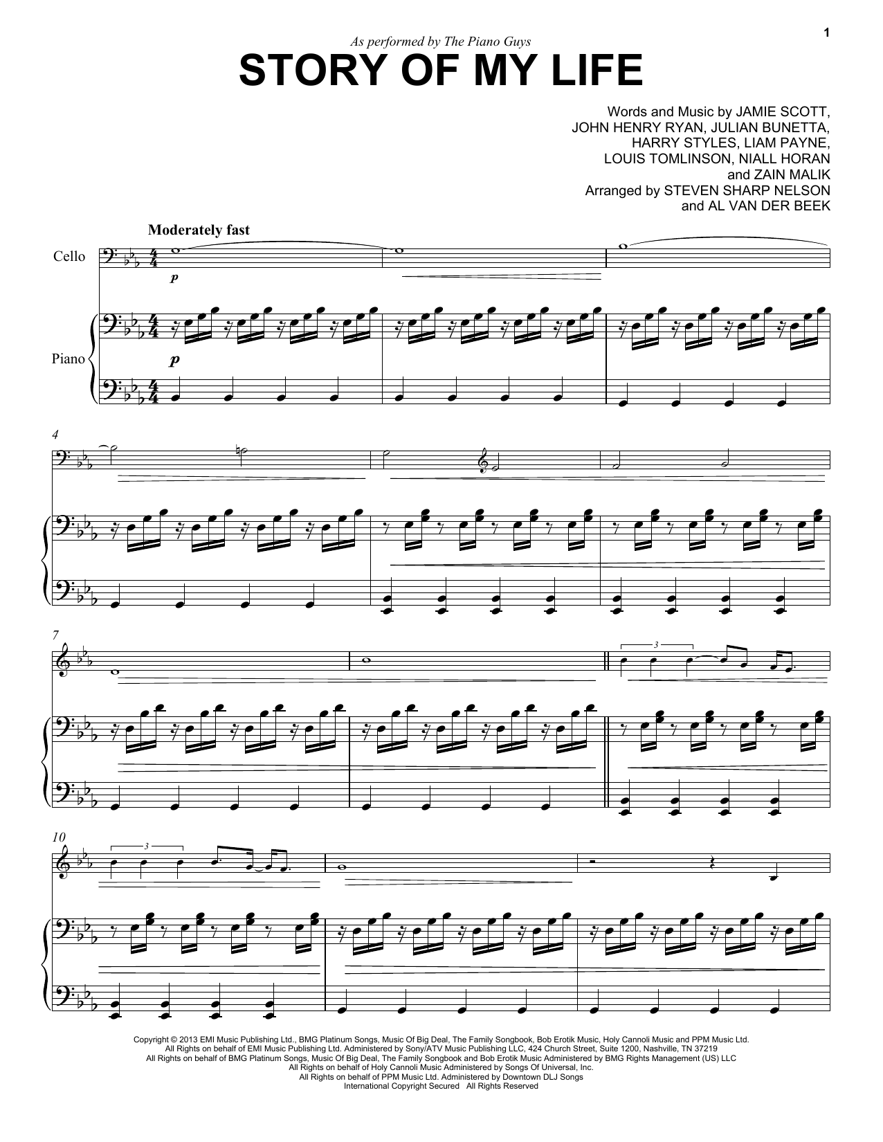 The Piano Guys Story Of My Life Sheet Music Notes & Chords for Violin - Download or Print PDF