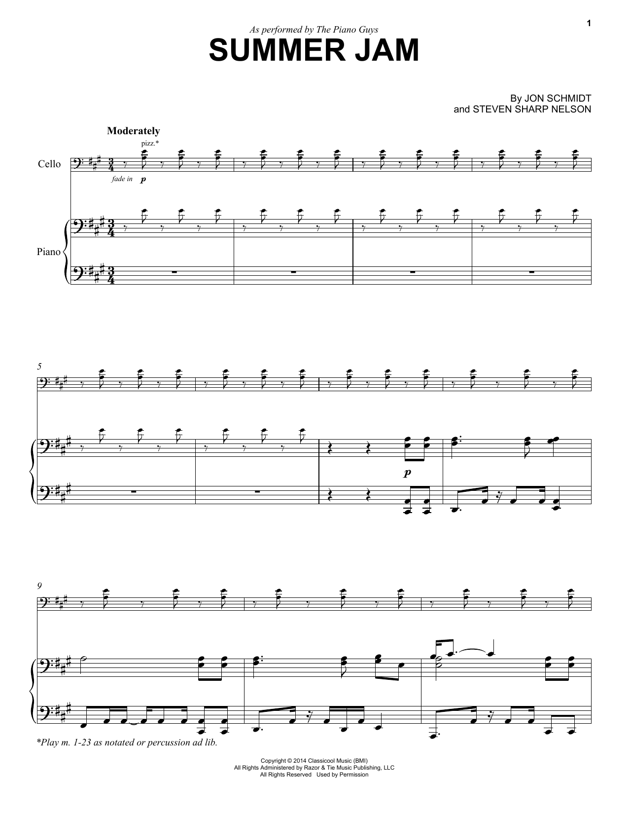 The Piano Guys Summer Jam Sheet Music Notes & Chords for Violin - Download or Print PDF