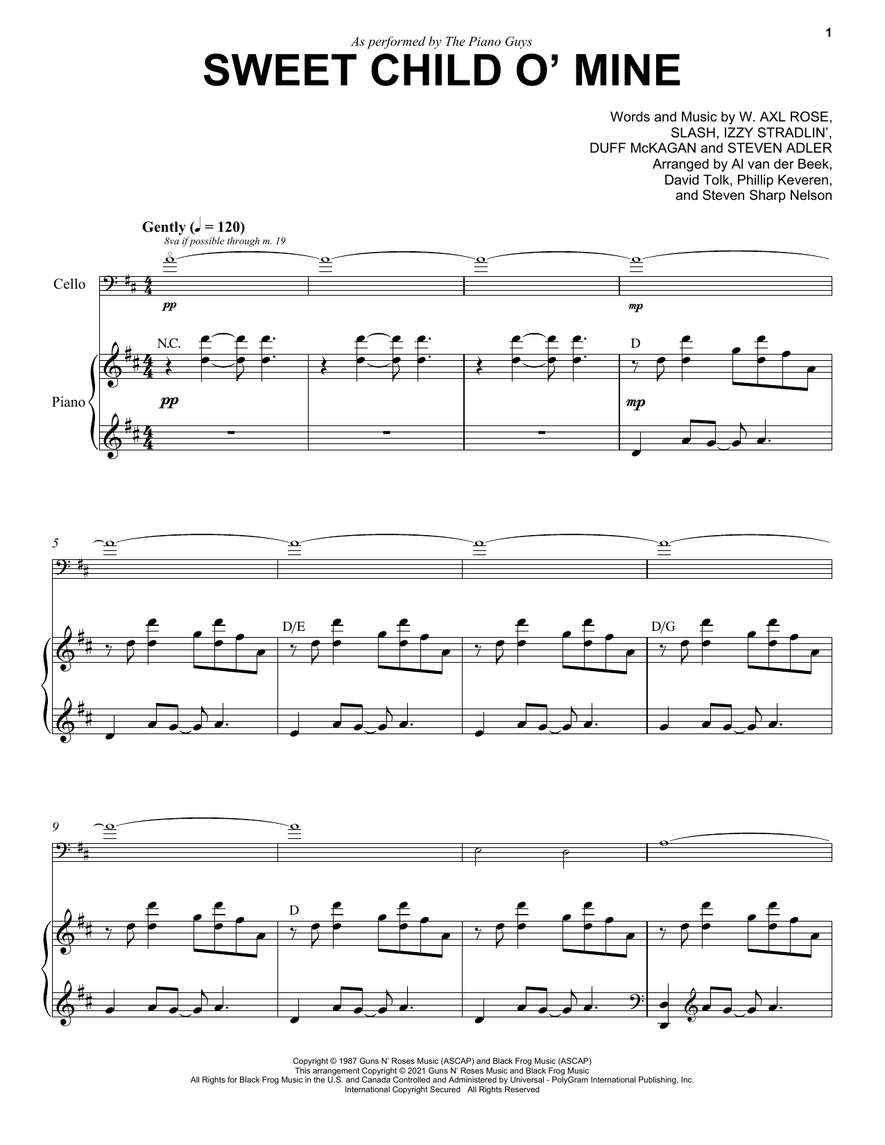 The Piano Guys Sweet Child O' Mine Sheet Music Notes & Chords for Piano Solo - Download or Print PDF