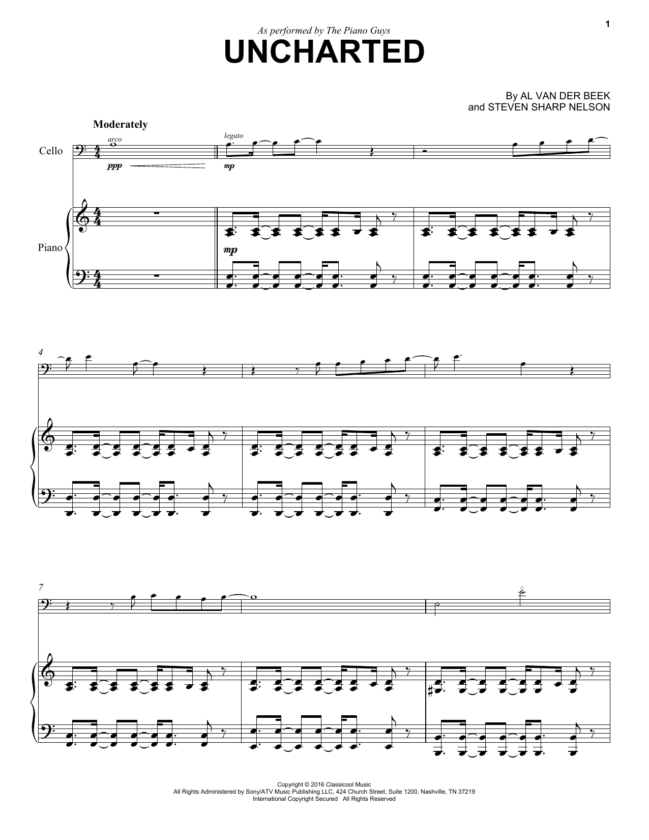 The Piano Guys Uncharted Sheet Music Notes & Chords for Violin and Piano - Download or Print PDF