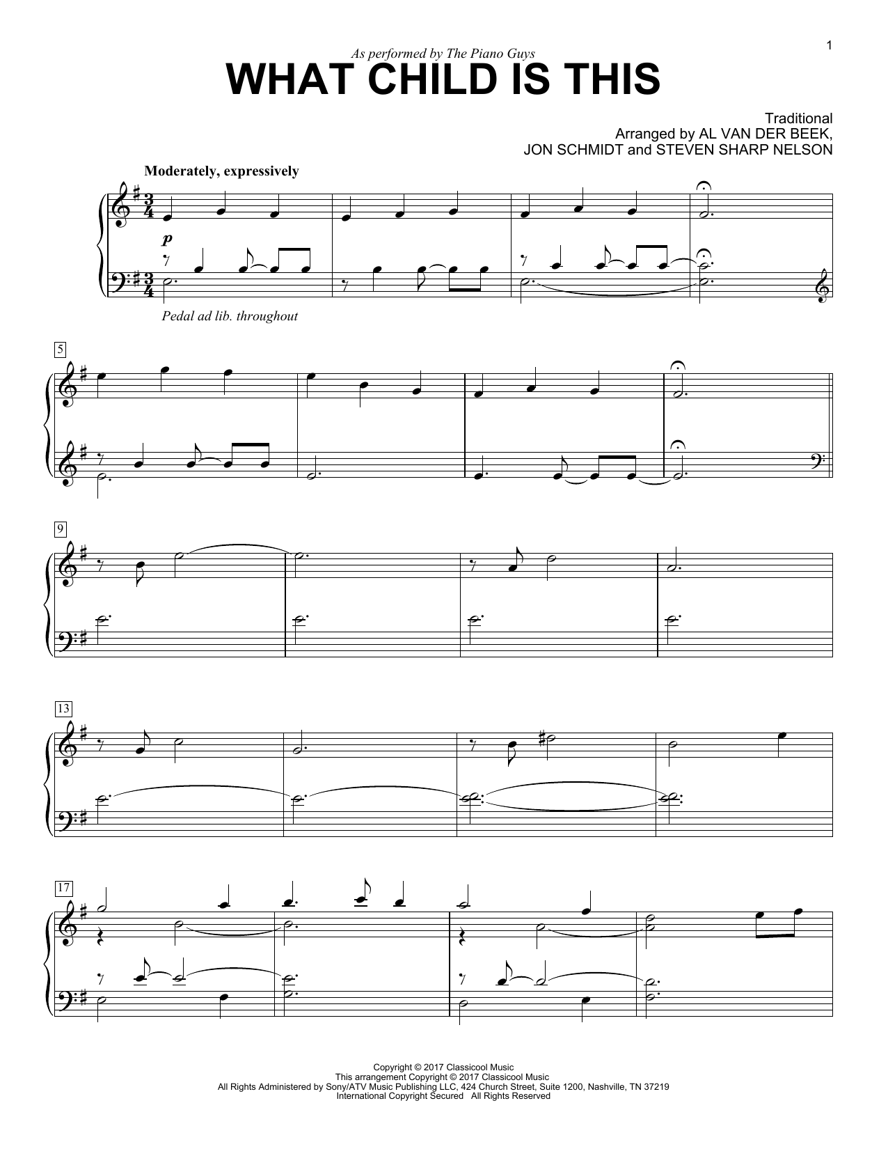 The Piano Guys What Child Is This Sheet Music Notes & Chords for Violin - Download or Print PDF