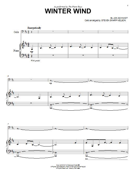 The Piano Guys Winter Wind Sheet Music Notes & Chords for Cello and Piano - Download or Print PDF