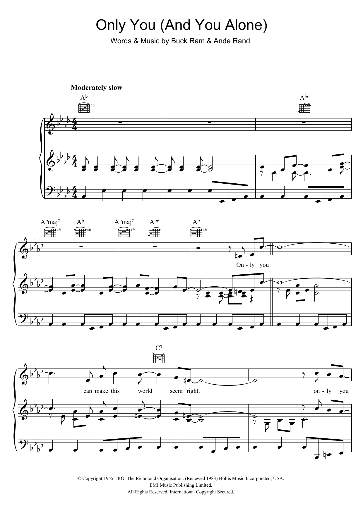 The Platters Only You (And You Alone) Sheet Music Notes & Chords for Guitar Tab - Download or Print PDF