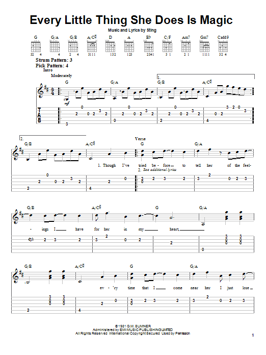 The Police Every Little Thing She Does Is Magic Sheet Music Notes & Chords for Drums Transcription - Download or Print PDF