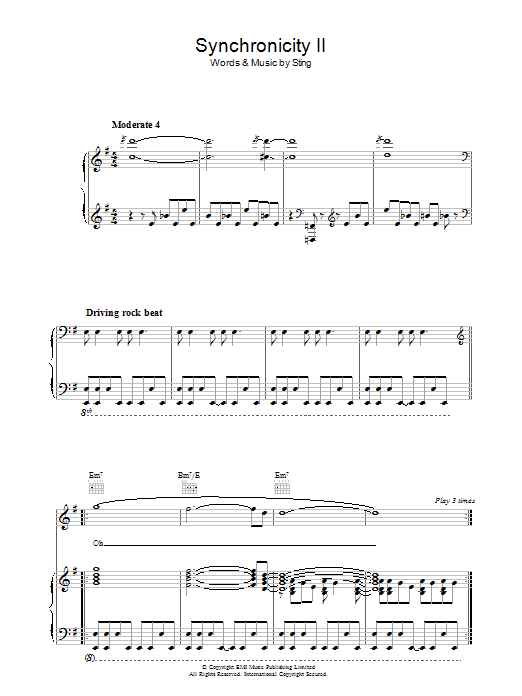 The Police Synchronicity II Sheet Music Notes & Chords for Guitar Tab Play-Along - Download or Print PDF