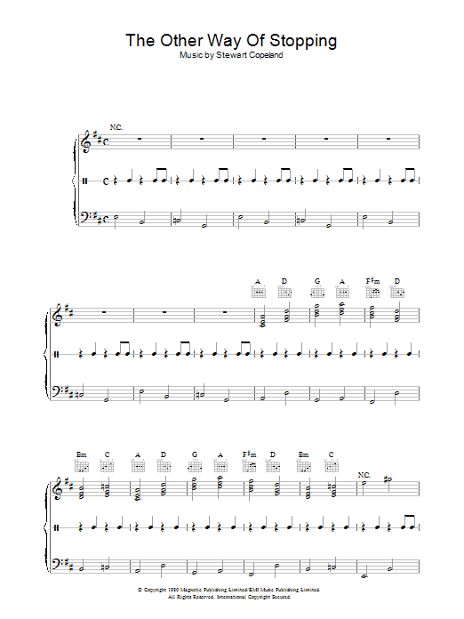 The Police The Other Way Of Stopping Sheet Music Notes & Chords for Piano - Download or Print PDF