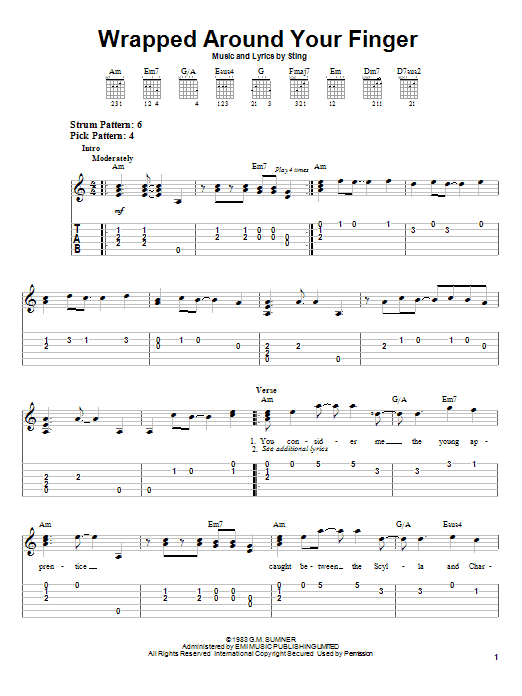The Police Wrapped Around Your Finger Sheet Music Notes & Chords for Guitar Tab - Download or Print PDF