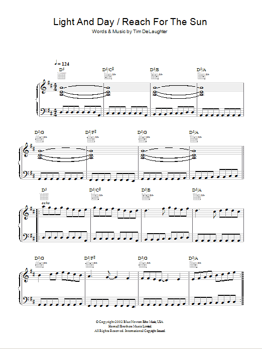 The Polyphonic Spree Light And Day / Reach For The Sun Sheet Music Notes & Chords for Piano, Vocal & Guitar (Right-Hand Melody) - Download or Print PDF