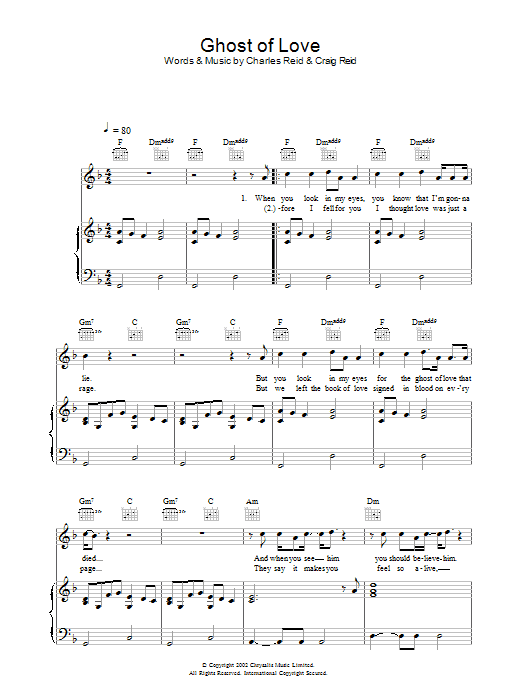 The Proclaimers Ghost Of Love Sheet Music Notes & Chords for Piano, Vocal & Guitar - Download or Print PDF