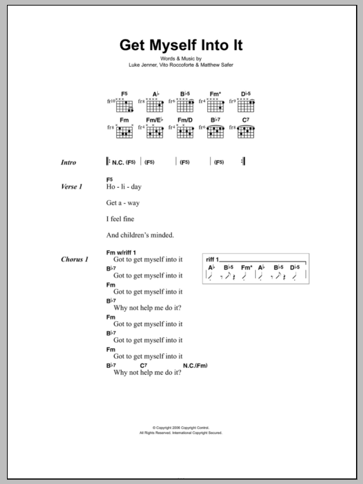 The Rapture Get Myself Into It Sheet Music Notes & Chords for Lyrics & Chords - Download or Print PDF