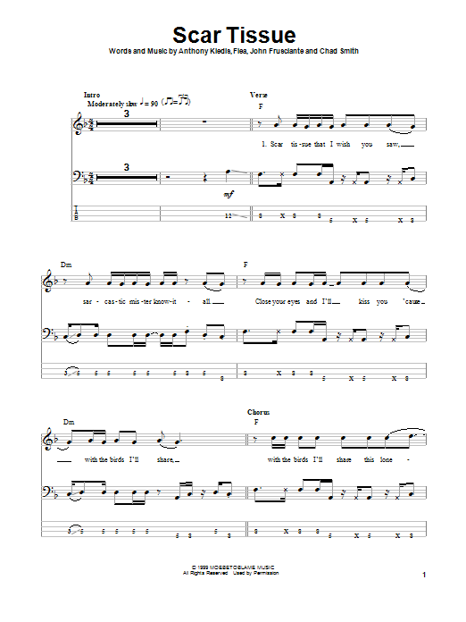 Red Hot Chili Peppers Scar Tissue Sheet Music Notes & Chords for Guitar Tab - Download or Print PDF