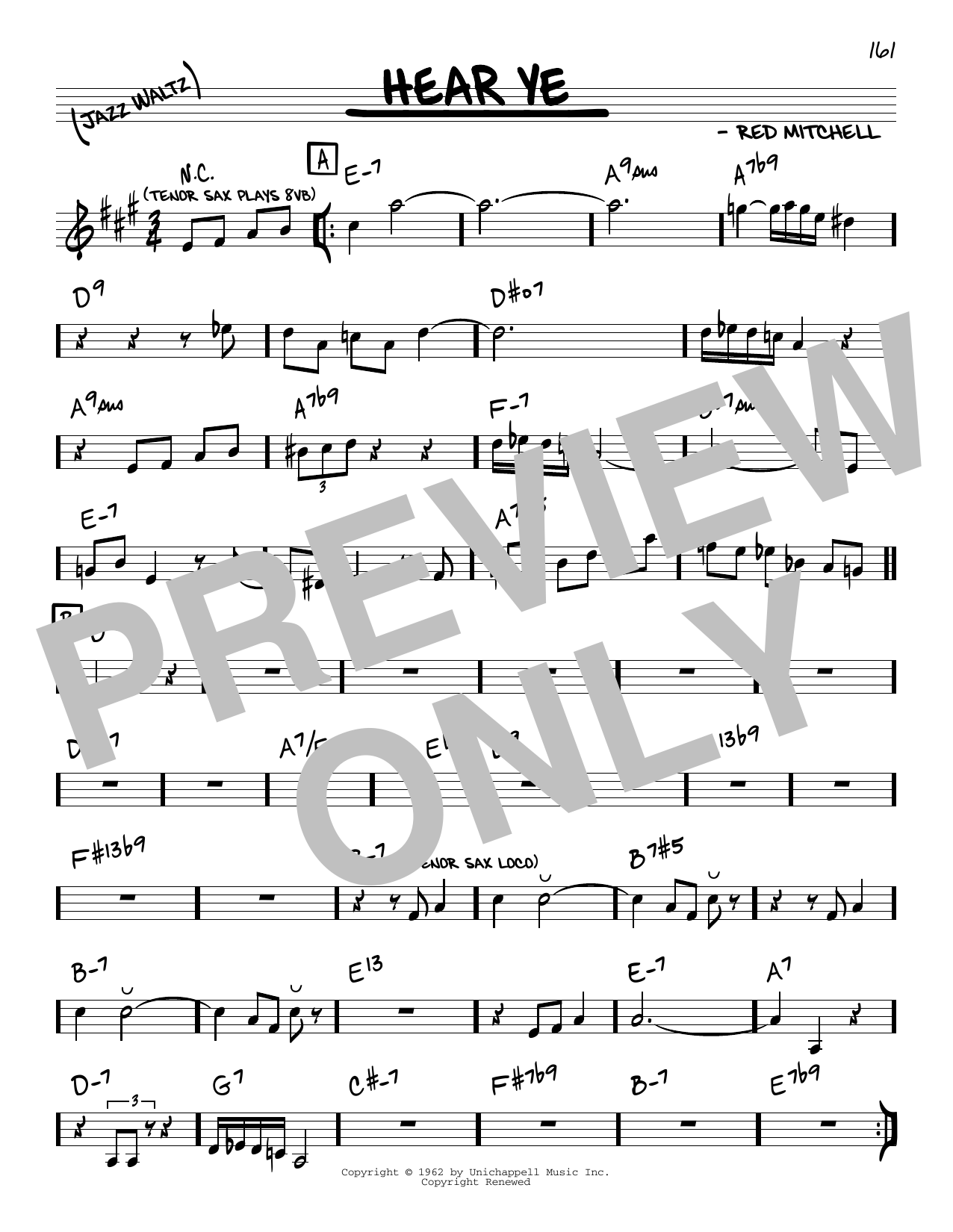 The Red Mitchell-Harold Land Quintet Hear Ye Sheet Music Notes & Chords for Real Book – Melody & Chords - Download or Print PDF