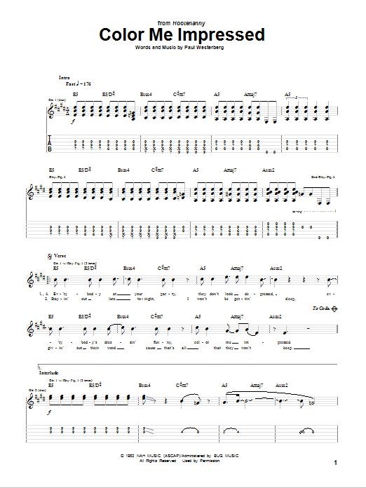 The Replacements Color Me Impressed Sheet Music Notes & Chords for Guitar Tab - Download or Print PDF The Replacements Color Me Impressed Sheet Music Notes & Chords for Guitar Tab - Download or Print PDF