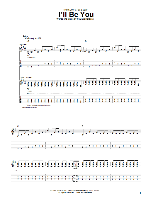 The Replacements I'll Be You Sheet Music Notes & Chords for Guitar Tab - Download or Print PDF