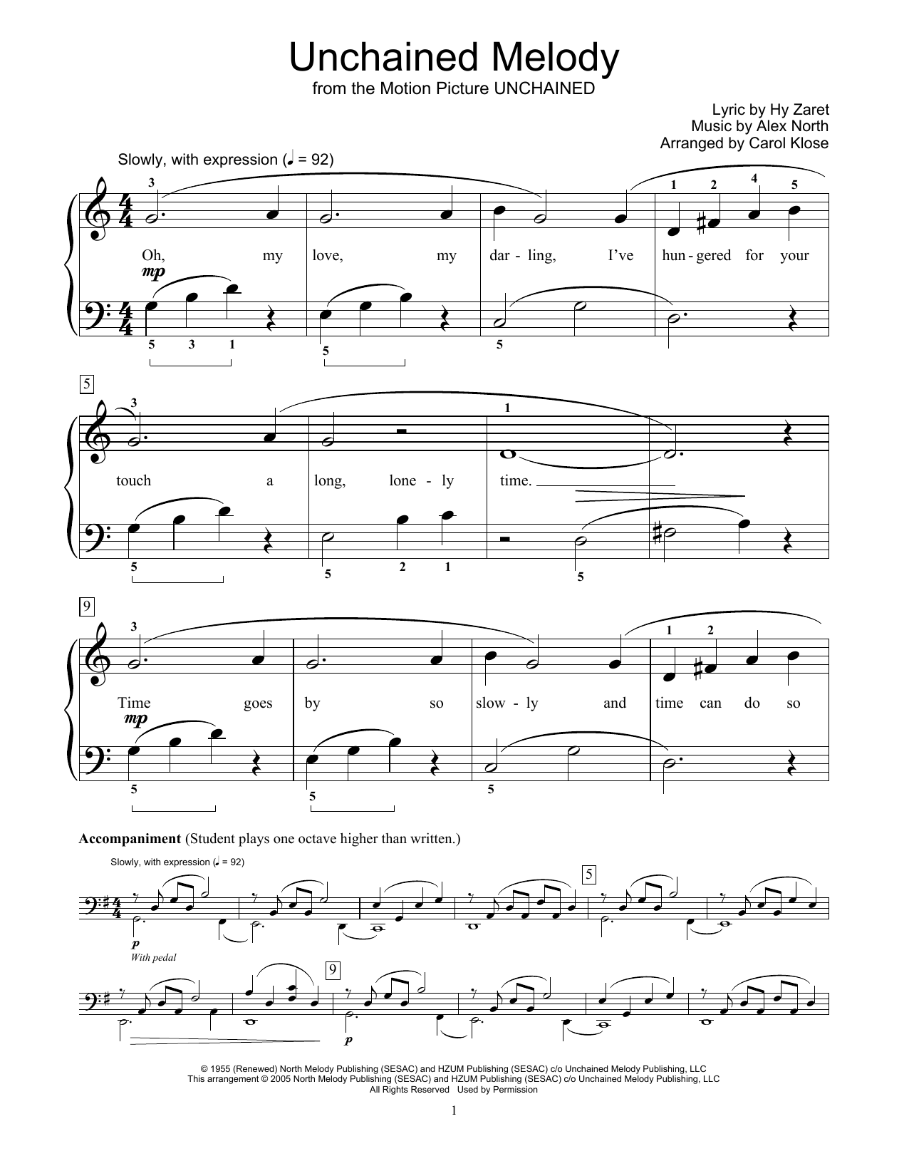 The Righteous Brothers Unchained Melody Sheet Music Notes & Chords for Educational Piano - Download or Print PDF