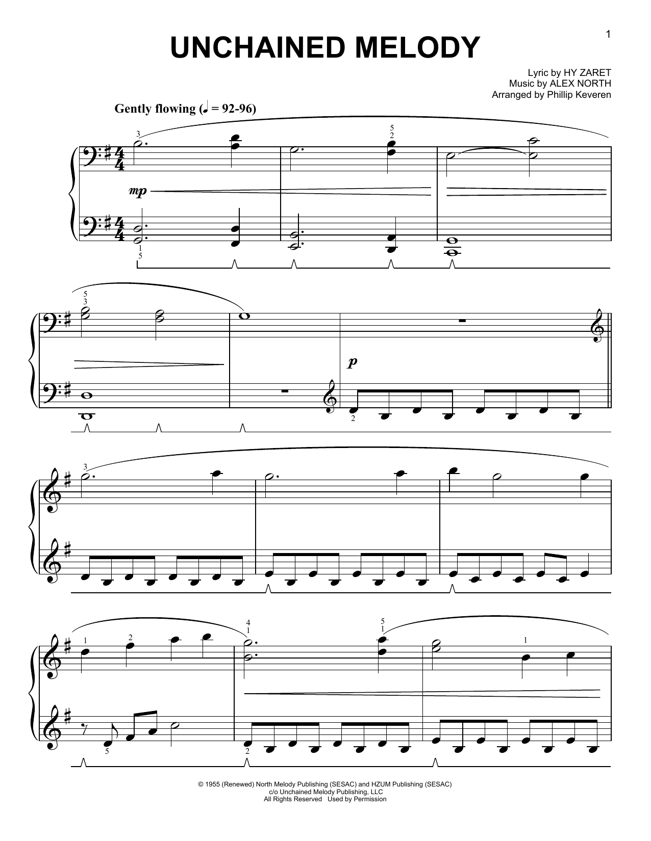 The Righteous Brothers Unchained Melody [Classical version] (arr. Phillip Keveren) Sheet Music Notes & Chords for Easy Piano - Download or Print PDF