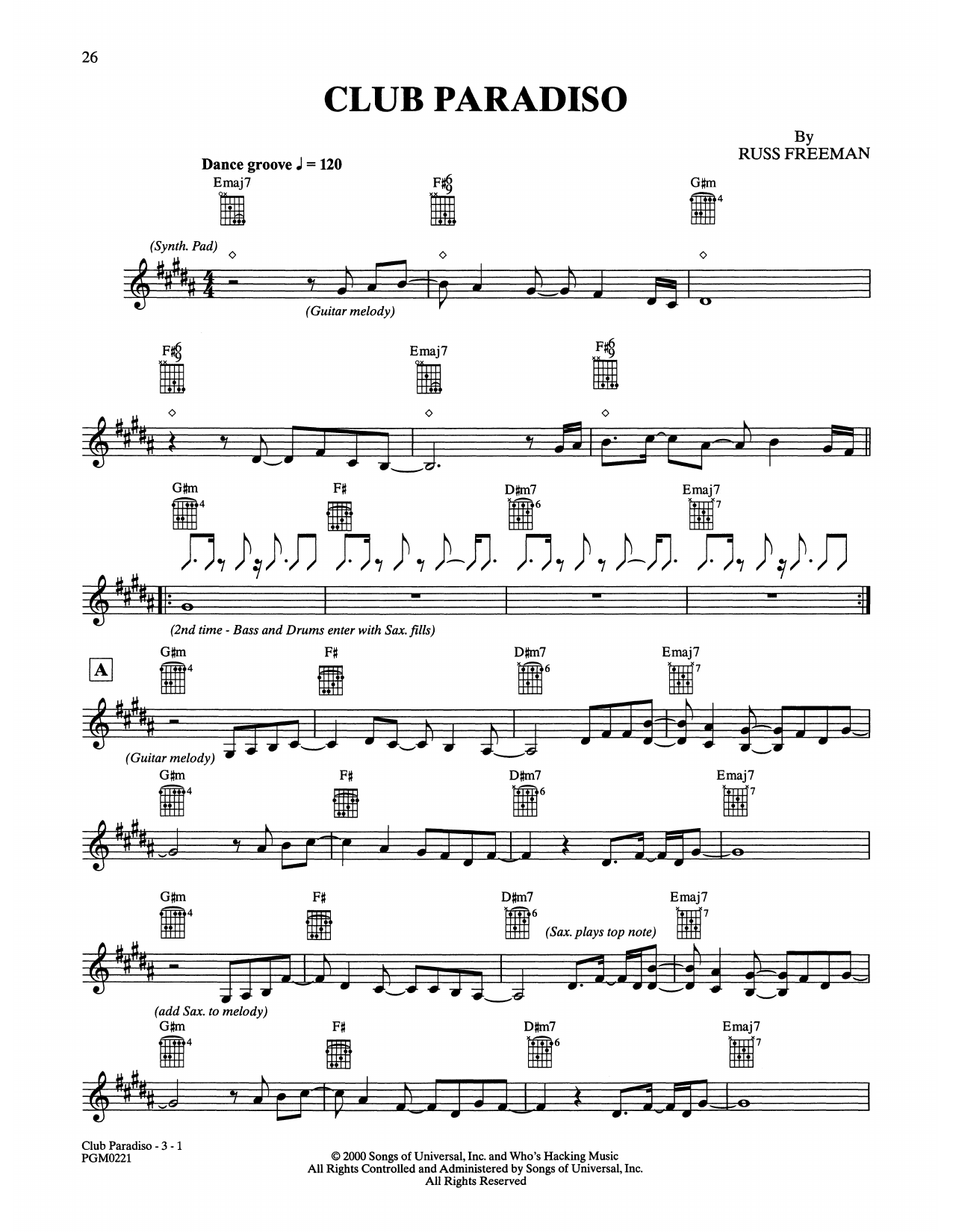 The Rippingtons Club Paradiso Sheet Music Notes & Chords for Solo Guitar - Download or Print PDF
