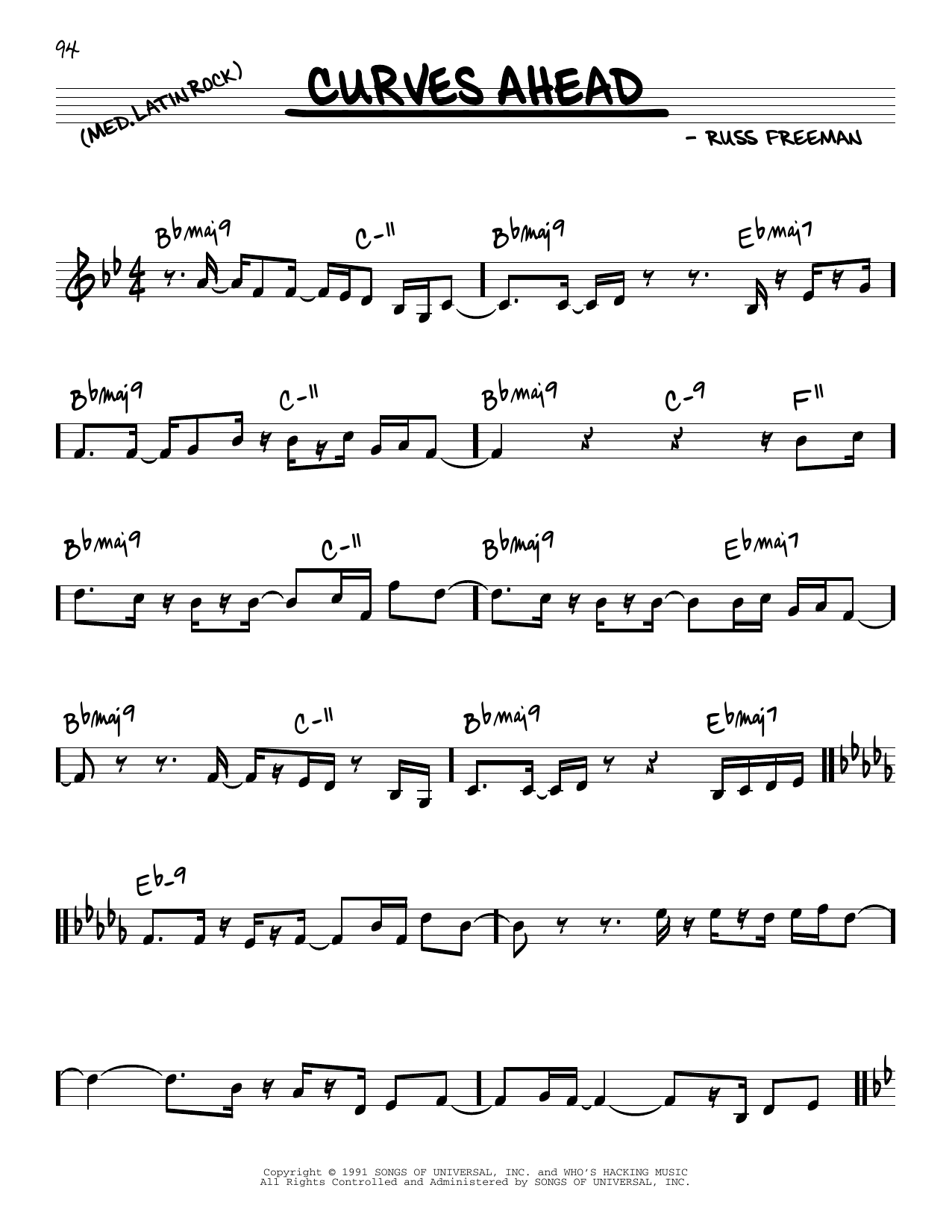 The Rippingtons Curves Ahead Sheet Music Notes & Chords for Real Book – Melody & Chords - Download or Print PDF