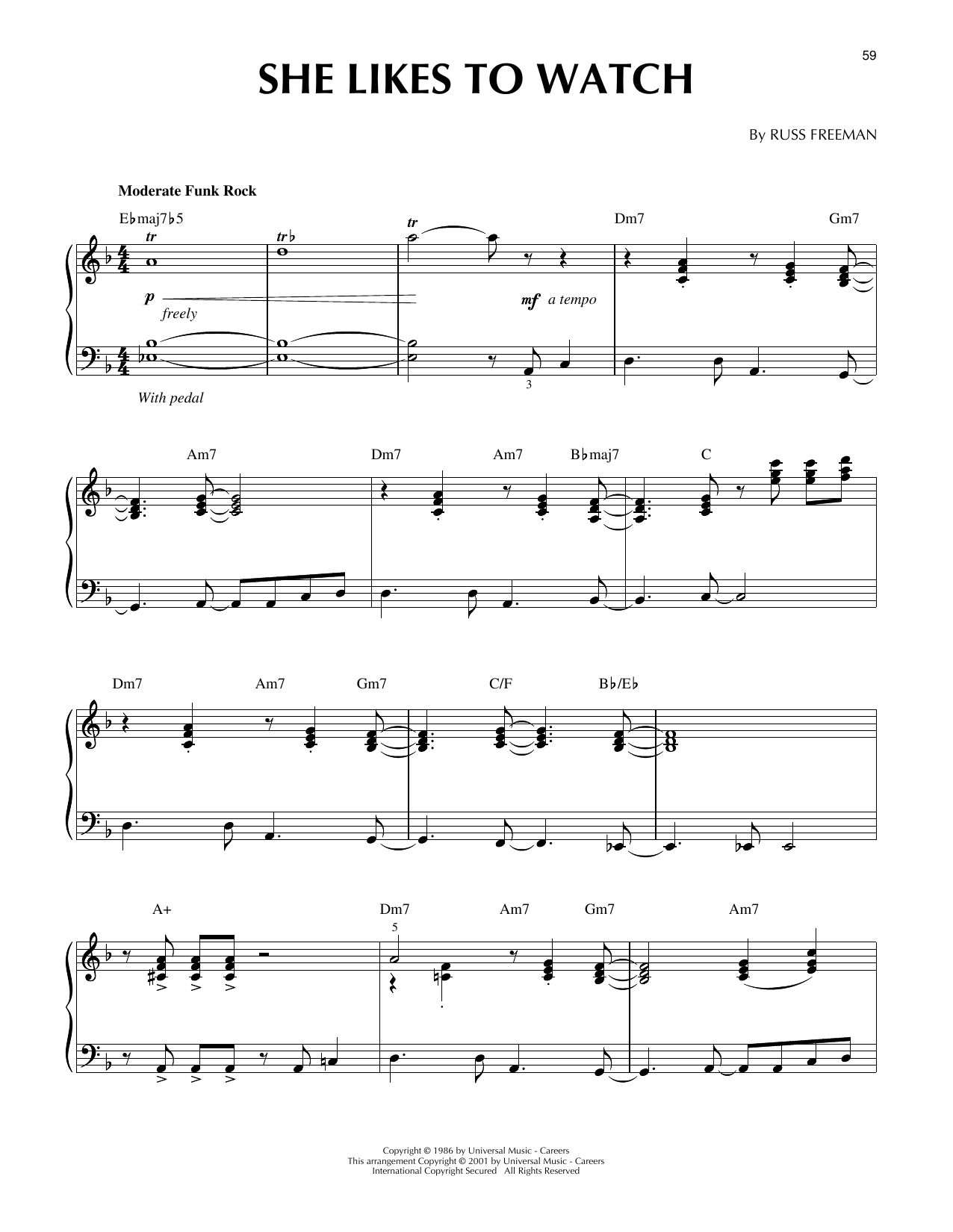 The Rippingtons She Likes To Watch (arr. Larry Moore) Sheet Music Notes & Chords for Piano Solo - Download or Print PDF