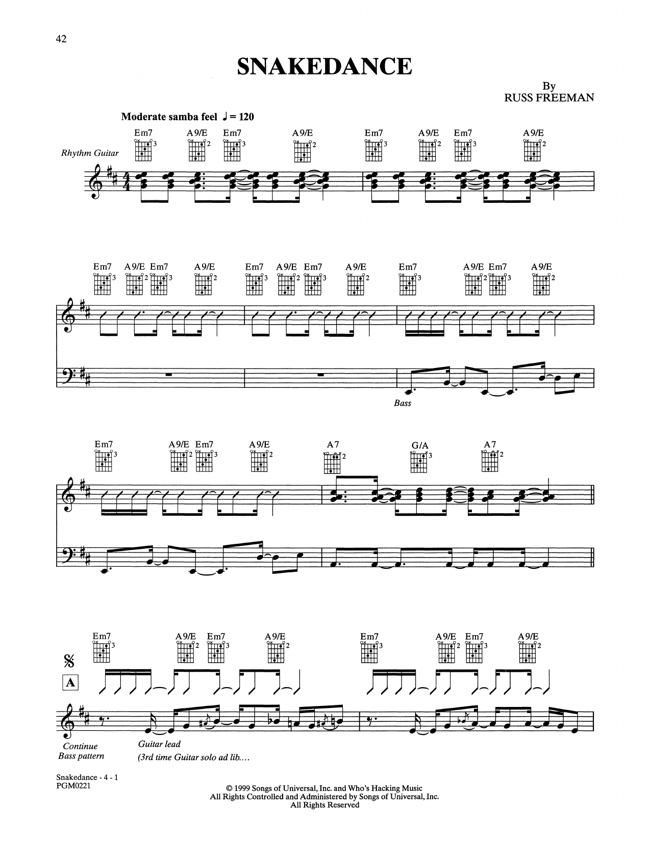 The Rippingtons Snakedance Sheet Music Notes & Chords for Solo Guitar - Download or Print PDF