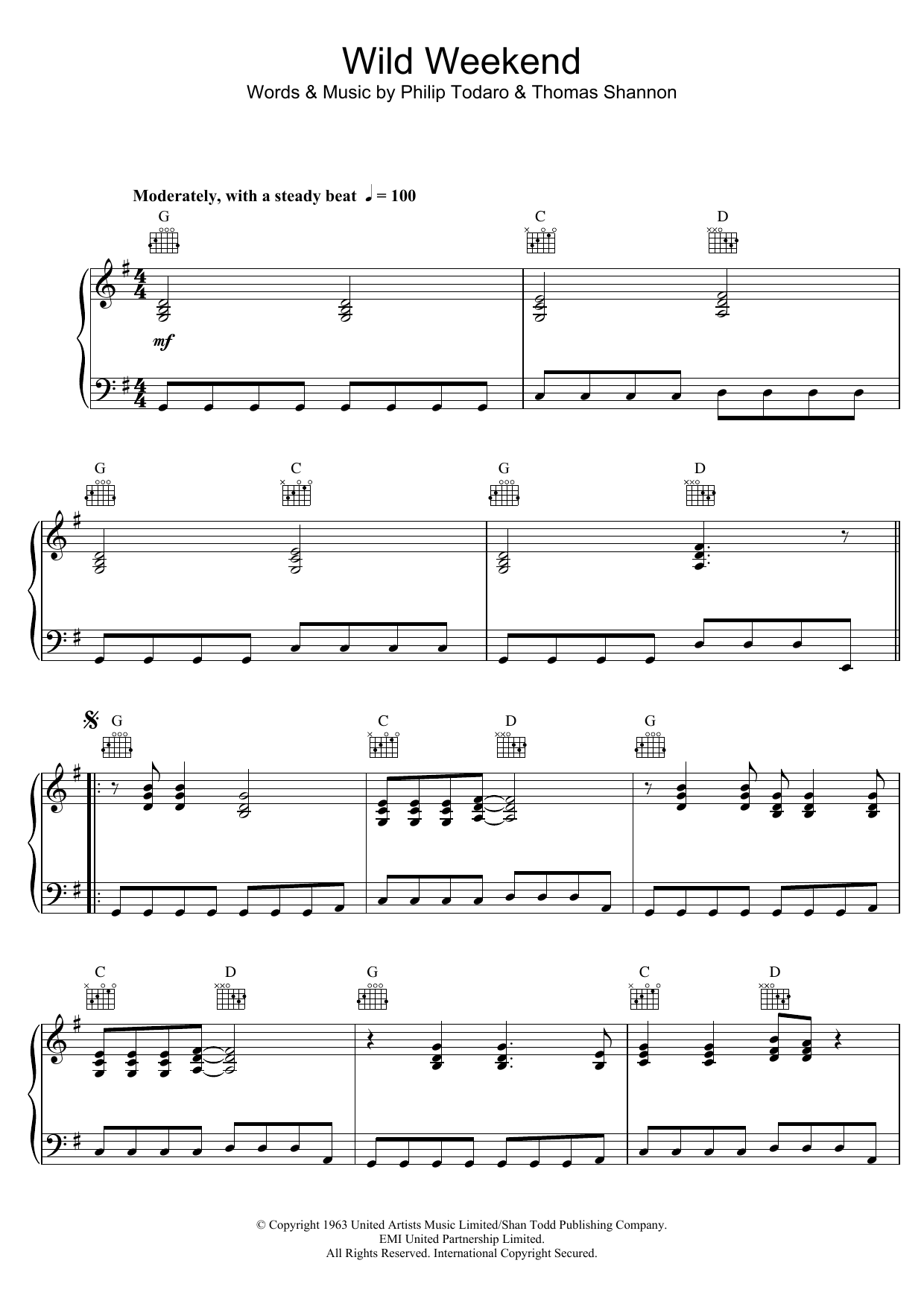 The Rockin Rebels Wild Weekend Sheet Music Notes & Chords for Piano Solo - Download or Print PDF