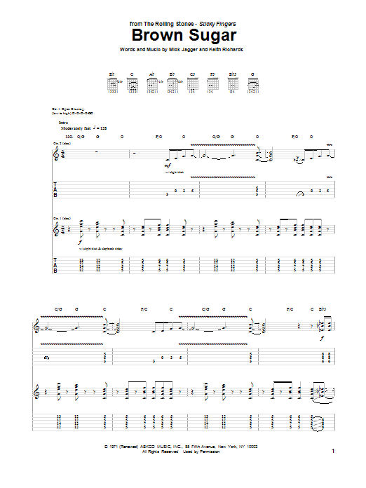 The Rolling Stones Brown Sugar Sheet Music Notes & Chords for Flute - Download or Print PDF