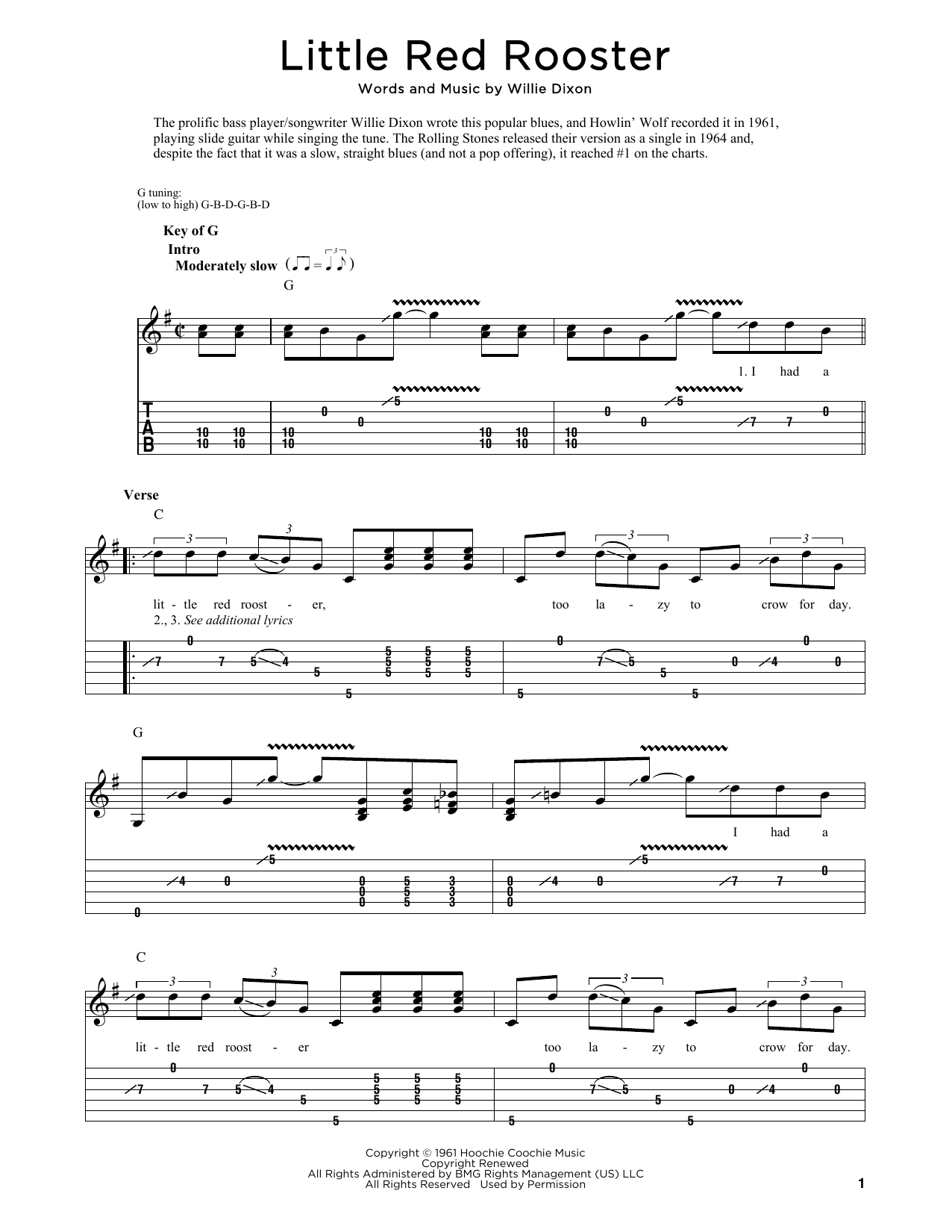 The Rolling Stones Little Red Rooster (arr. Fred Sokolow) Sheet Music Notes & Chords for Dobro - Download or Print PDF