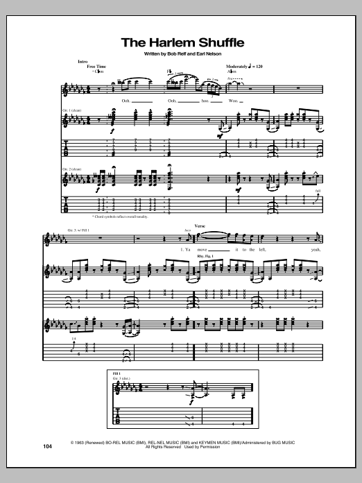 The Rolling Stones The Harlem Shuffle Sheet Music Notes & Chords for Melody Line, Lyrics & Chords - Download or Print PDF