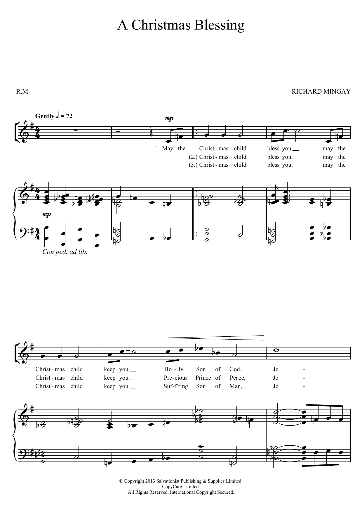 The Salvation Army A Christmas Blessing Sheet Music Notes & Chords for Unison Choral - Download or Print PDF