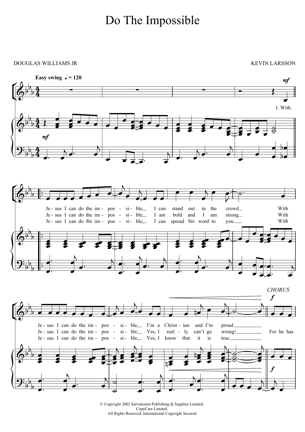 The Salvation Army Do The Impossible Sheet Music Notes & Chords for Unison Choral - Download or Print PDF