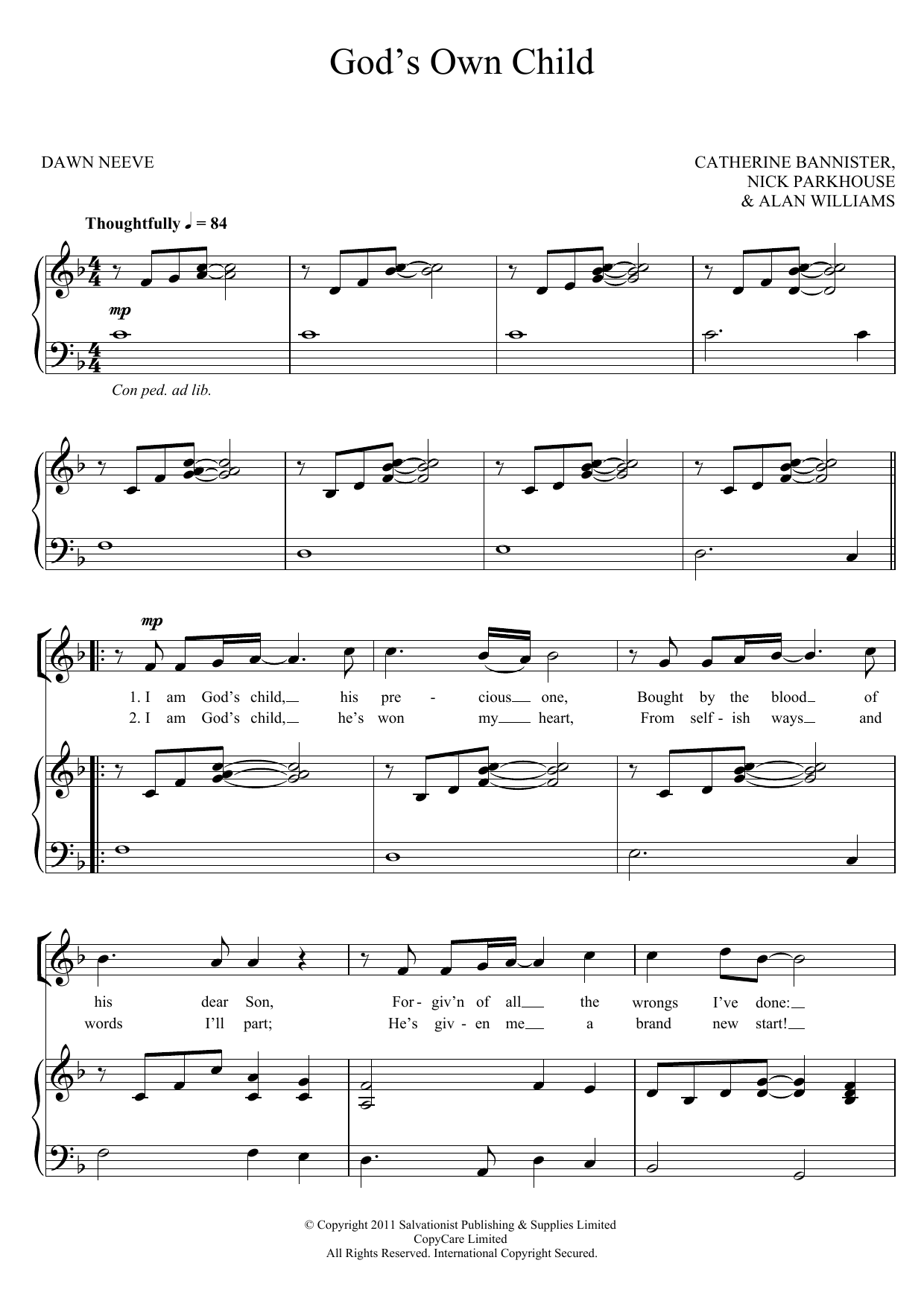 The Salvation Army God's Own Child Sheet Music Notes & Chords for Unison Choral - Download or Print PDF