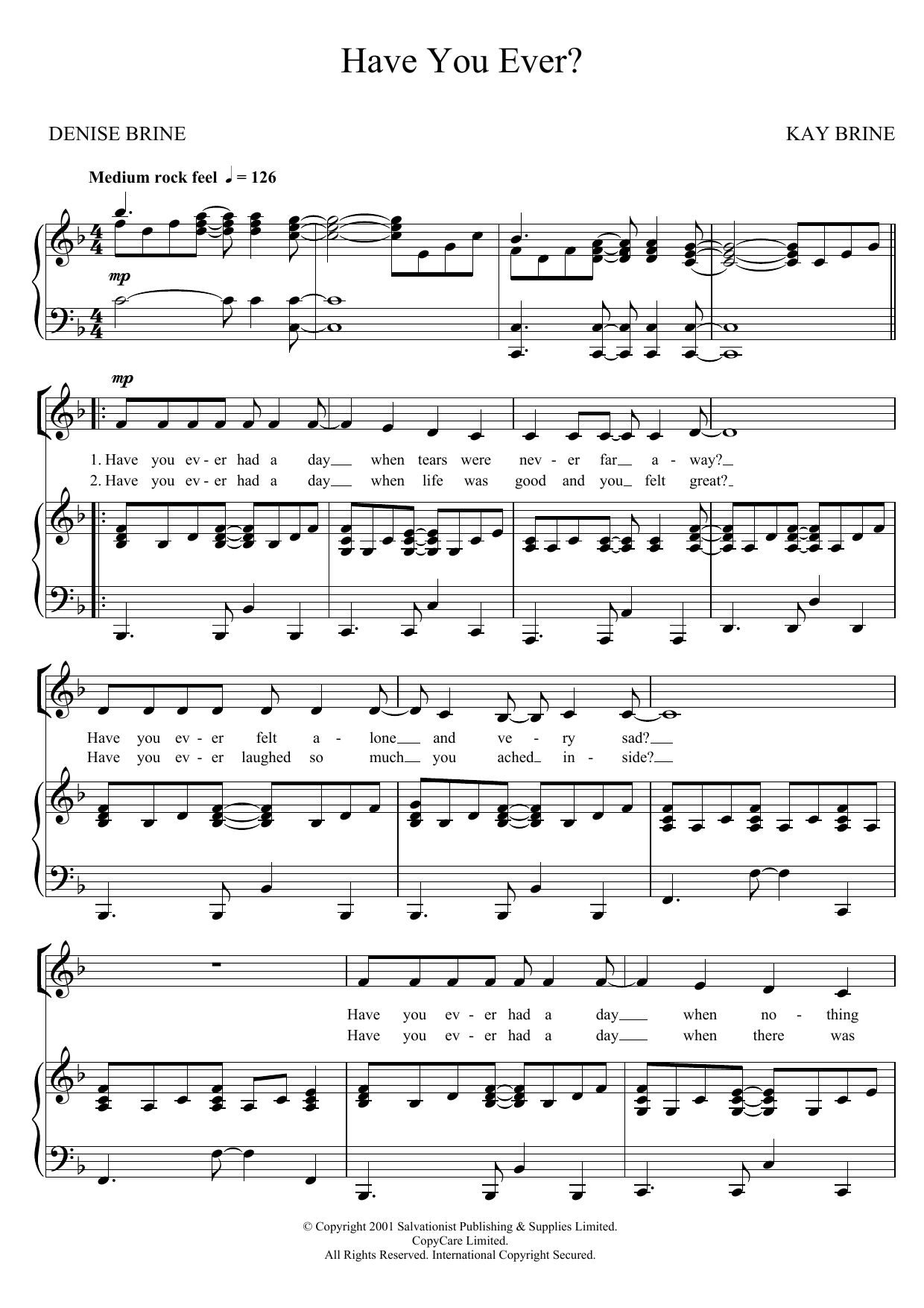 The Salvation Army Have You Ever? Sheet Music Notes & Chords for Unison Choral - Download or Print PDF