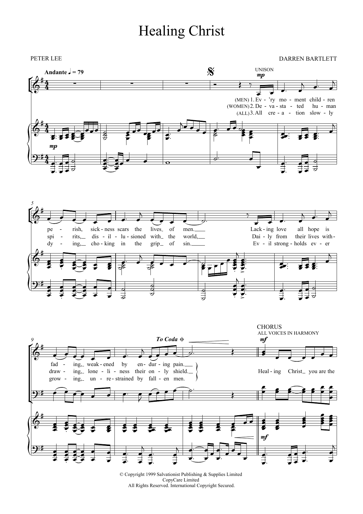 The Salvation Army Healing Christ Sheet Music Notes & Chords for SATB - Download or Print PDF