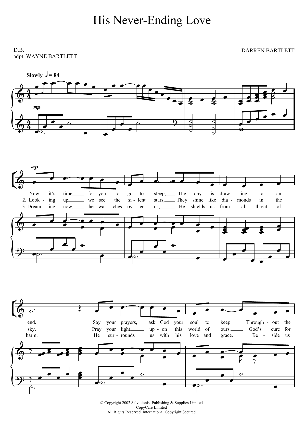 The Salvation Army His Never-Ending Love Sheet Music Notes & Chords for SA - Download or Print PDF