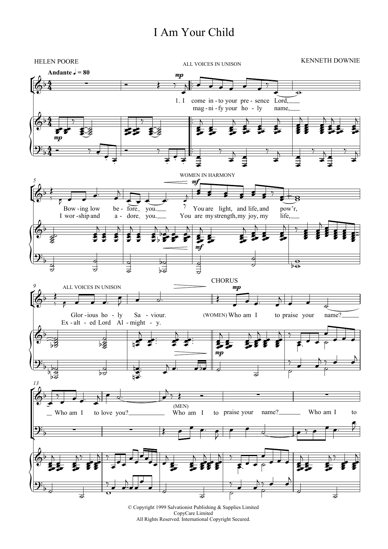 The Salvation Army I Am Your Child Sheet Music Notes & Chords for SATB - Download or Print PDF