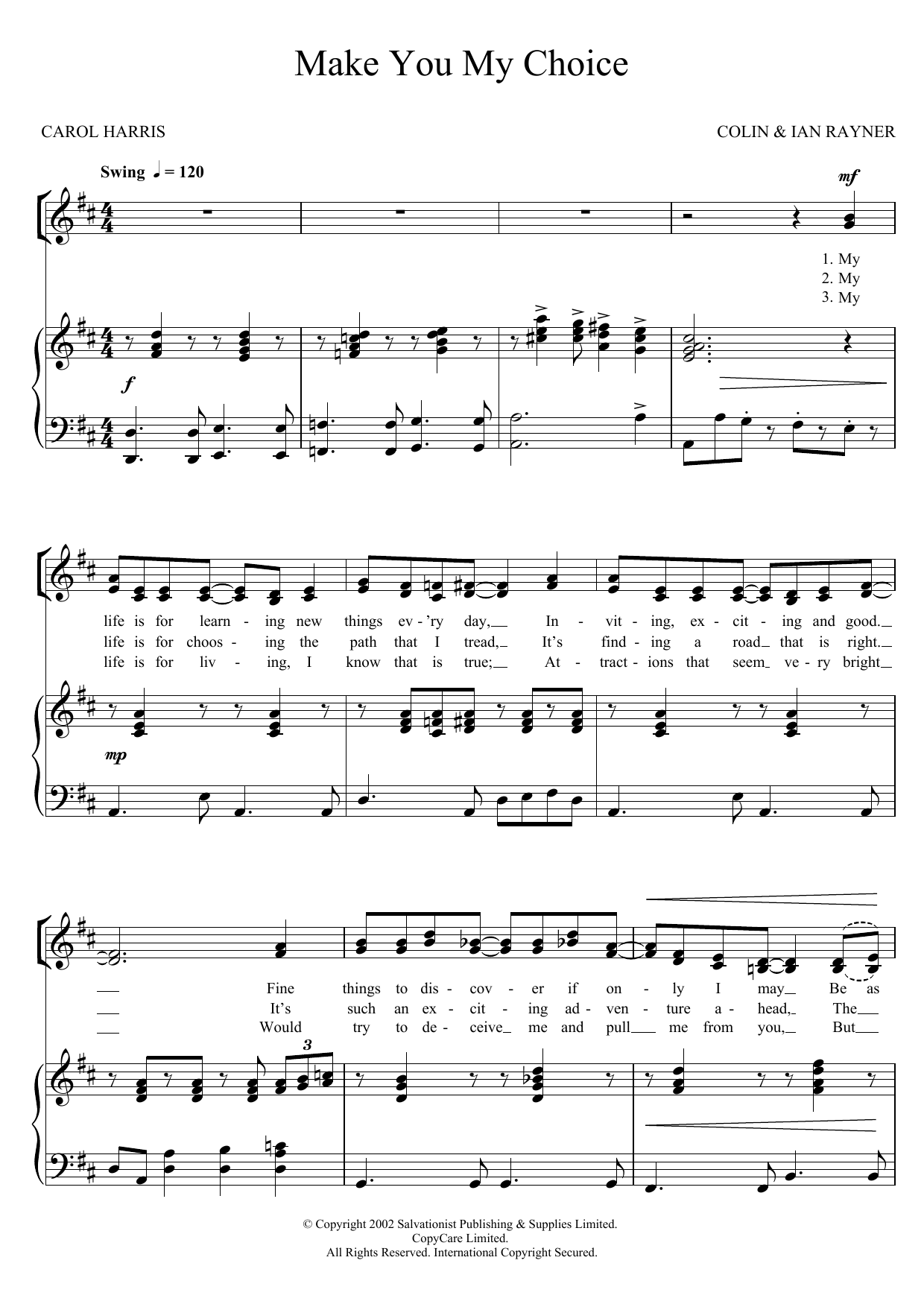 The Salvation Army Make You My Choice Sheet Music Notes & Chords for Unison Choral - Download or Print PDF