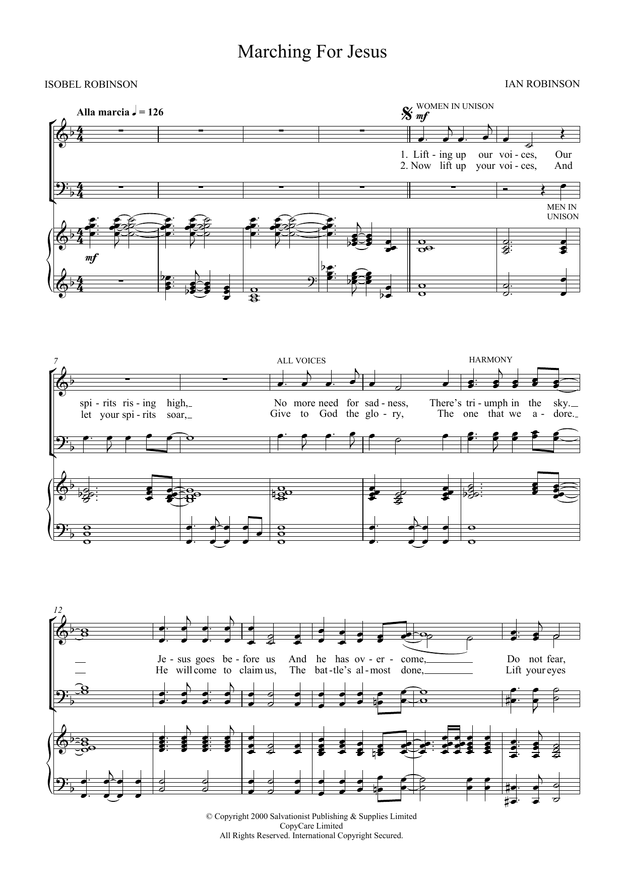 The Salvation Army Marching For Jesus Sheet Music Notes & Chords for SATB - Download or Print PDF