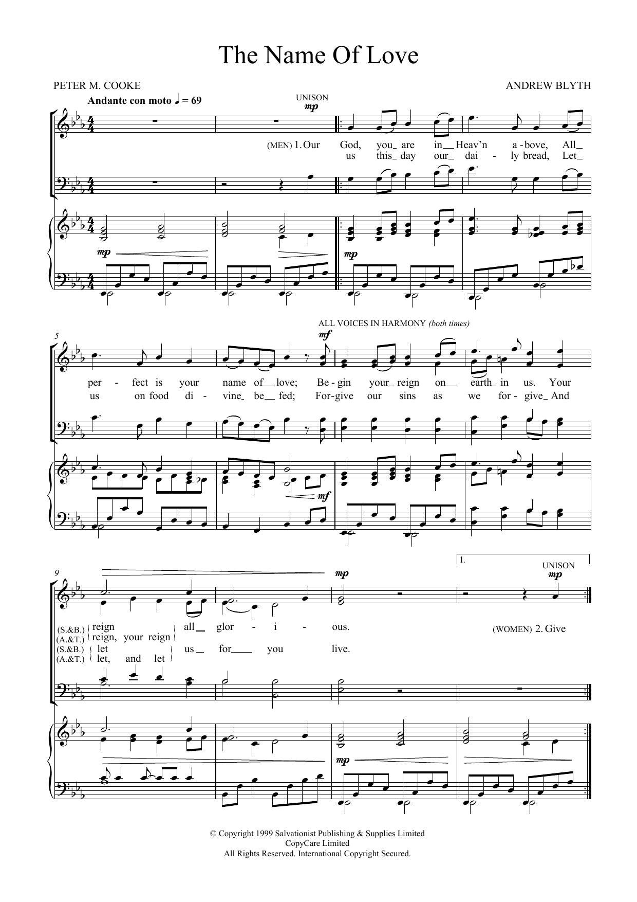 The Salvation Army The Name Of Love Sheet Music Notes & Chords for SATB - Download or Print PDF