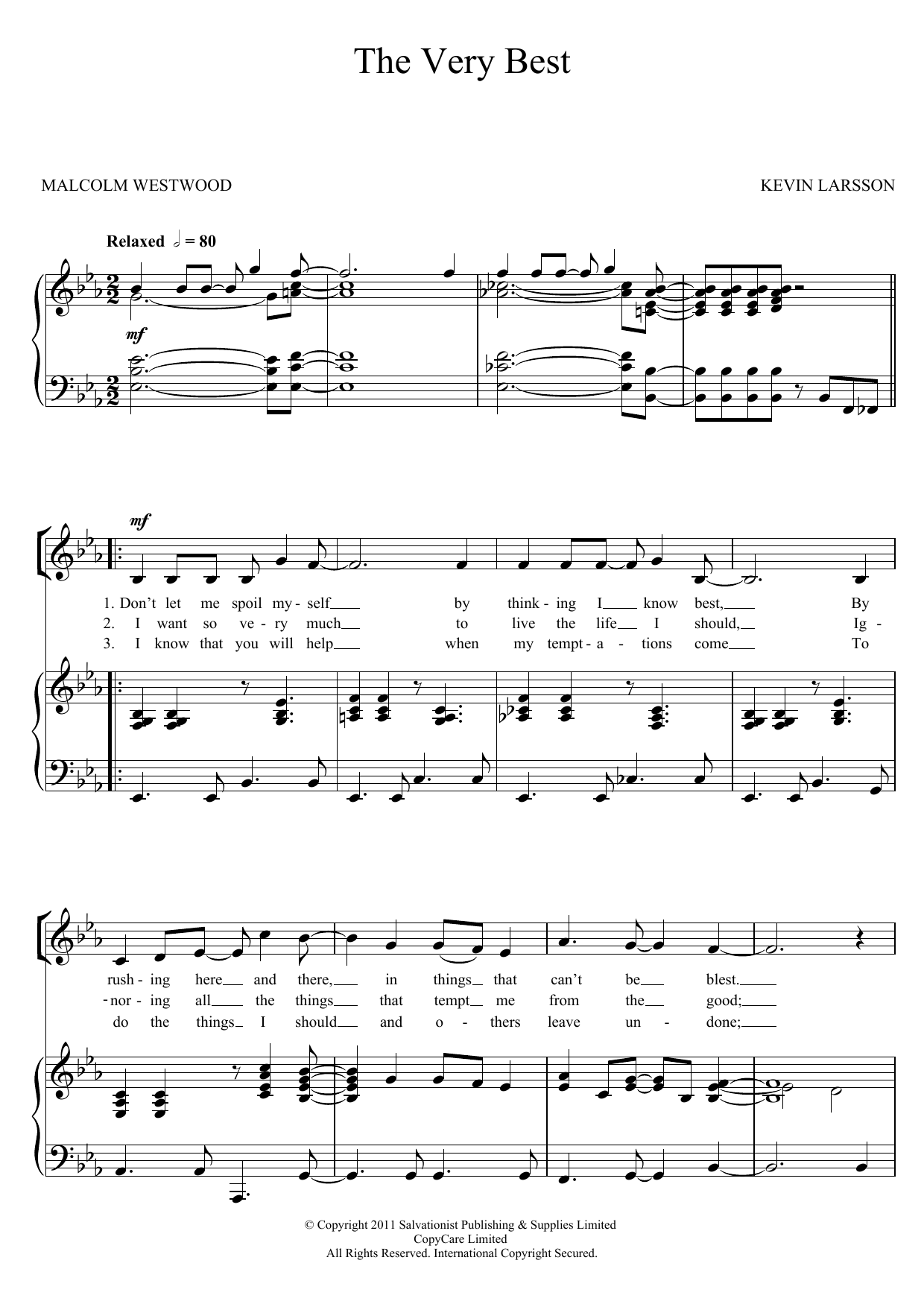 The Salvation Army The Very Best Sheet Music Notes & Chords for Unison Choral - Download or Print PDF