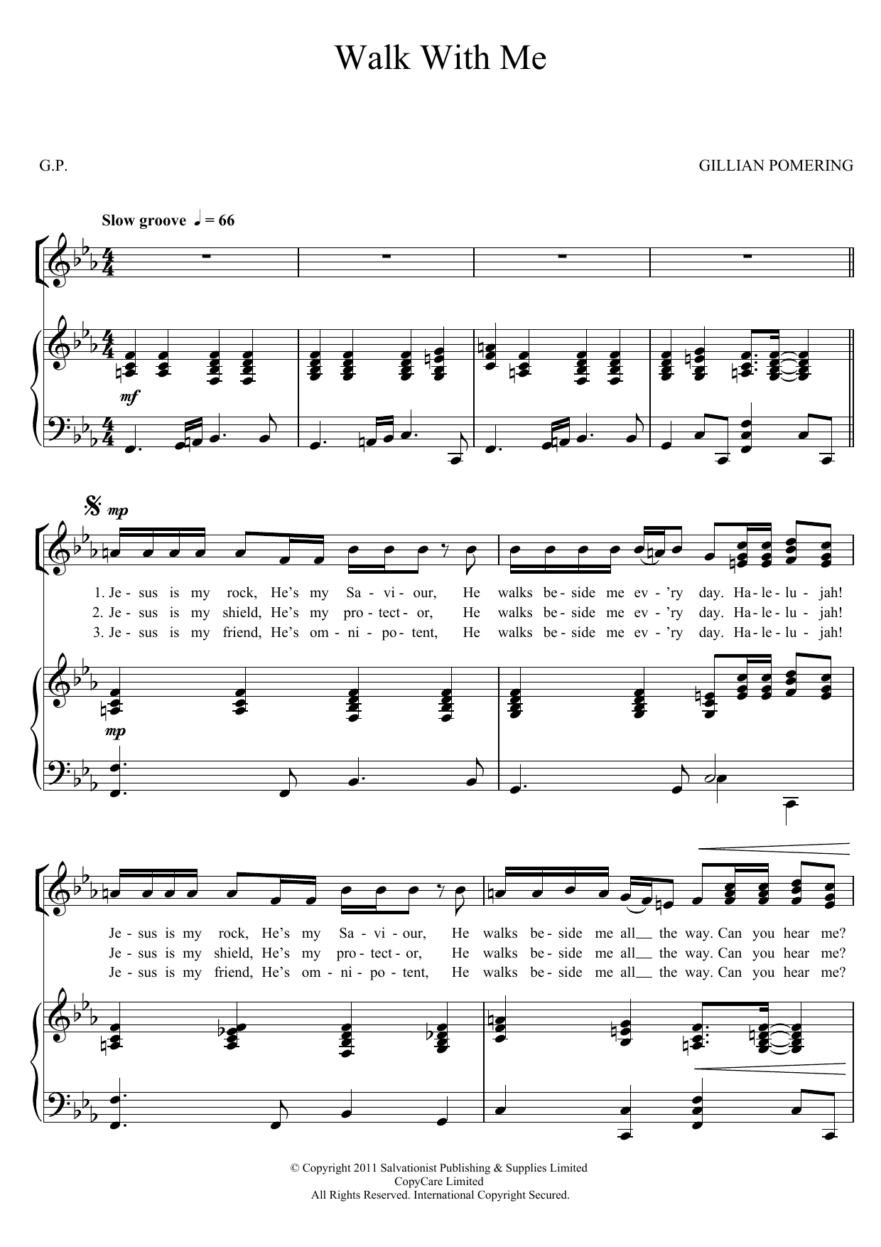 The Salvation Army Walk With Me Sheet Music Notes & Chords for Unison Choral - Download or Print PDF