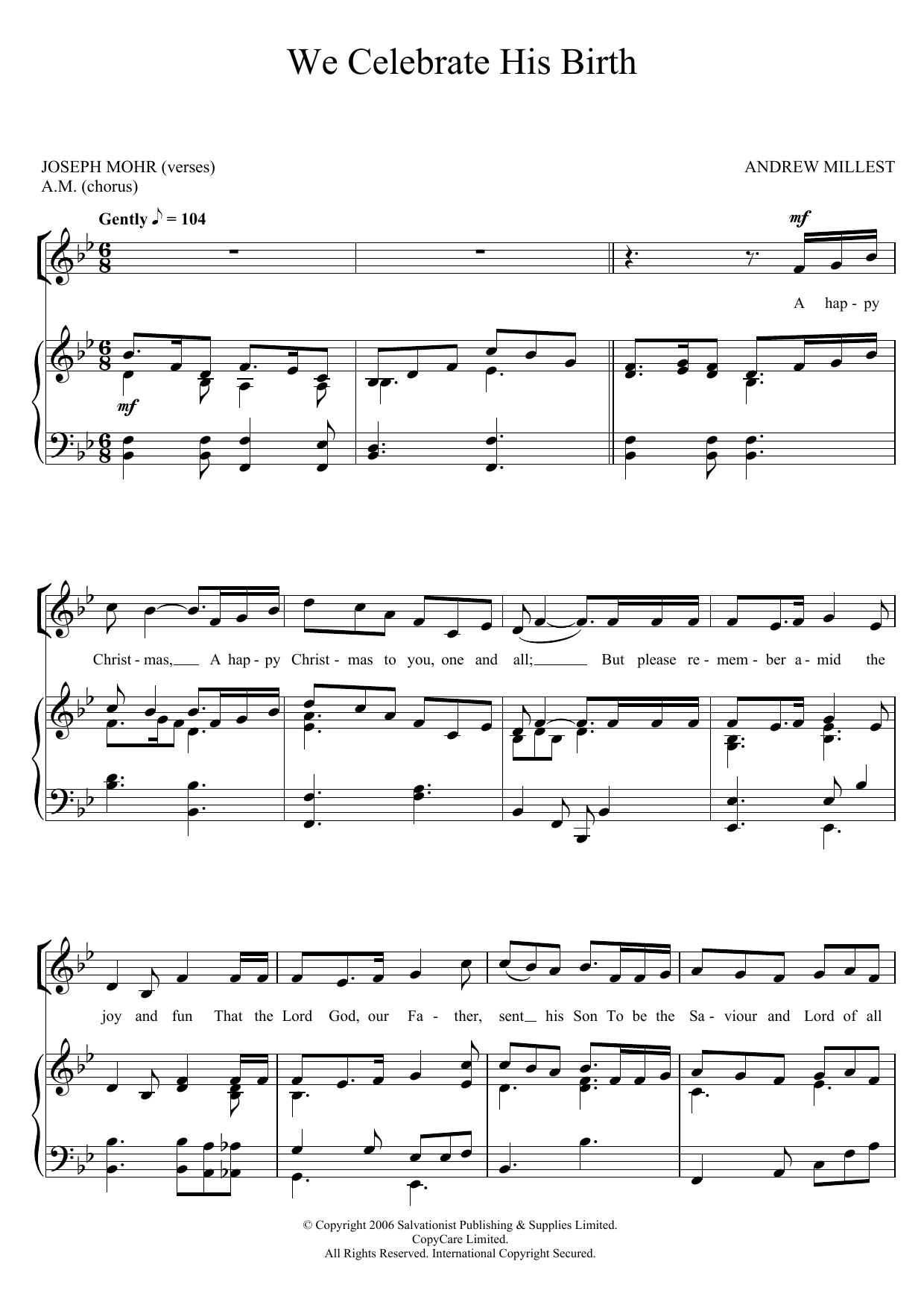 The Salvation Army We Celebrate His Birth Sheet Music Notes & Chords for 2-Part Choir - Download or Print PDF