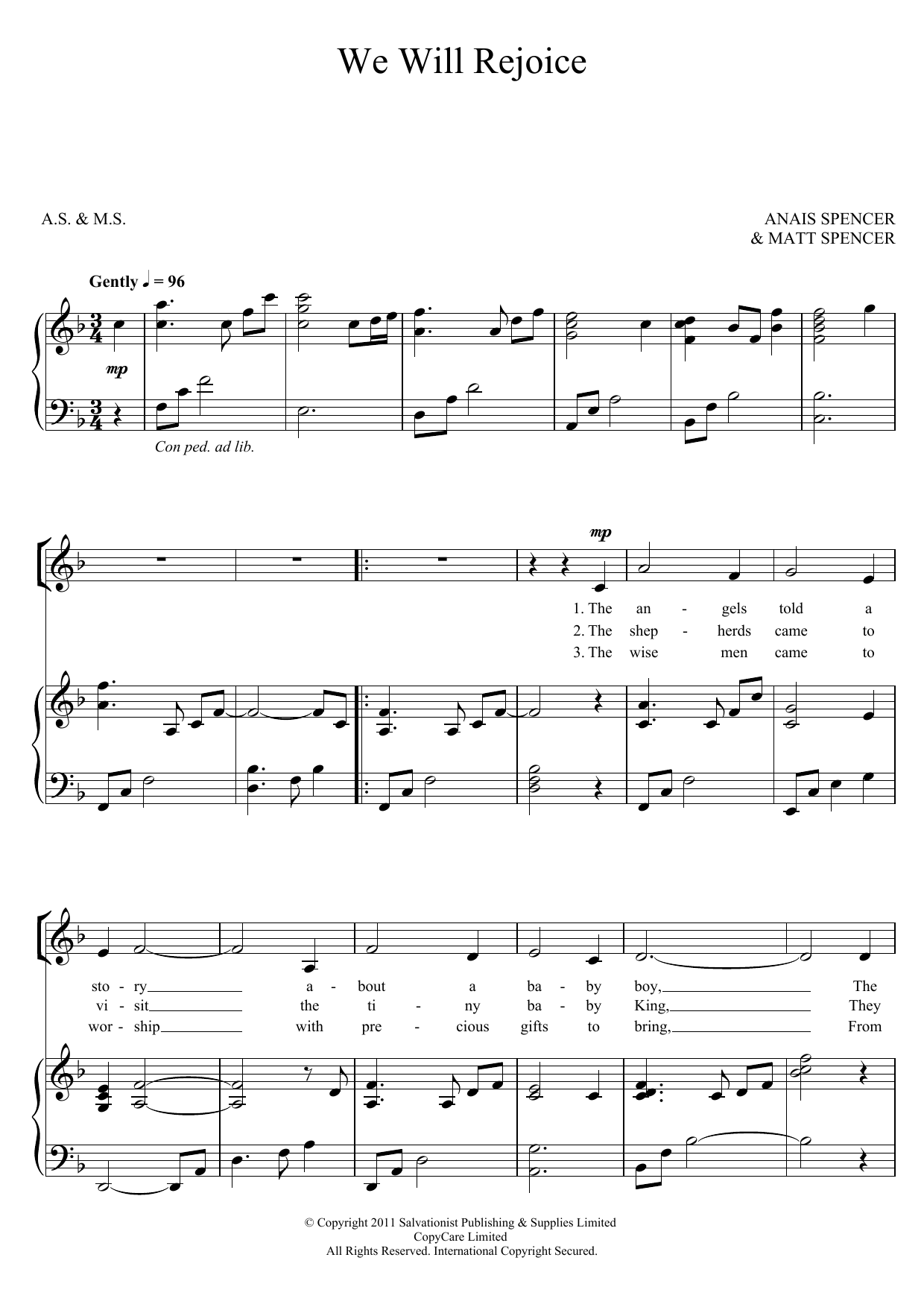 The Salvation Army We Will Rejoice Sheet Music Notes & Chords for Unison Choral - Download or Print PDF
