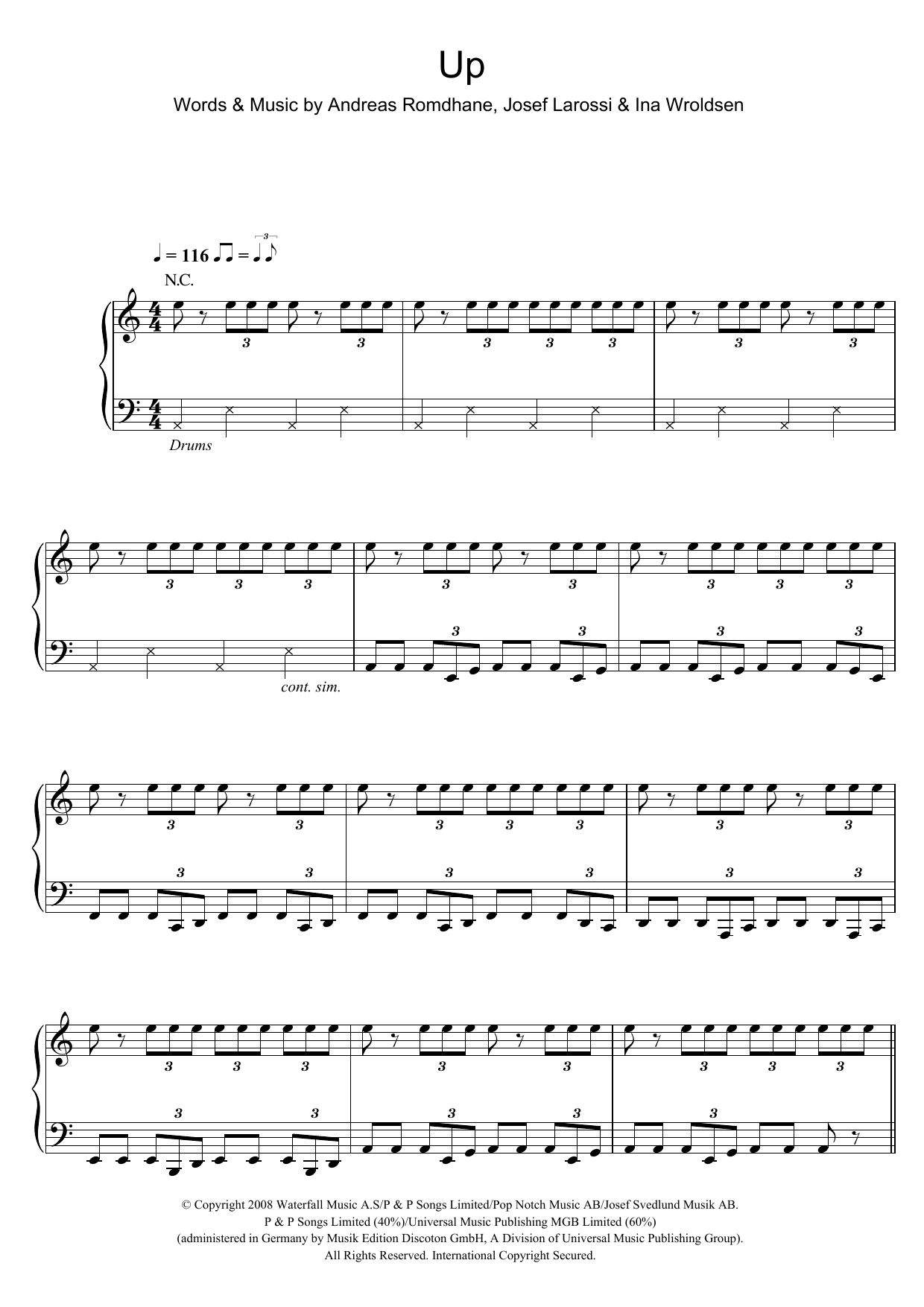 The Saturdays Up Sheet Music Notes & Chords for Piano, Vocal & Guitar - Download or Print PDF