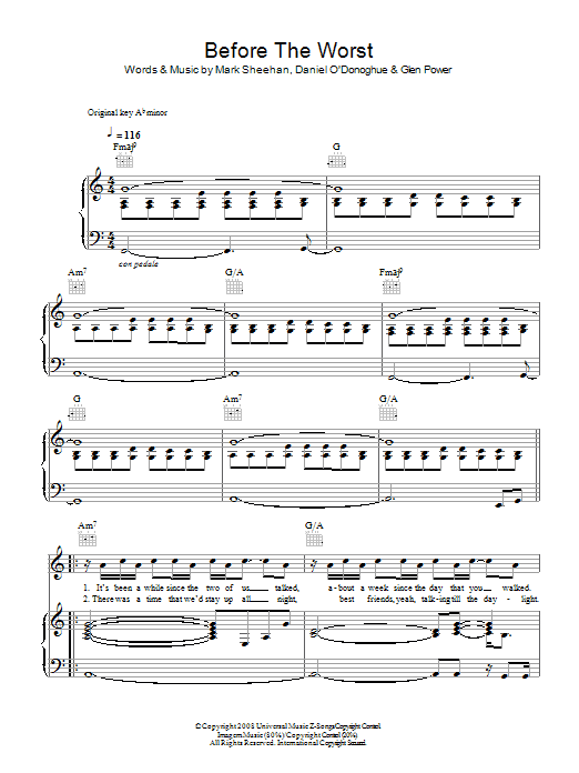 The Script Before The Worst Sheet Music Notes & Chords for Piano, Vocal & Guitar - Download or Print PDF