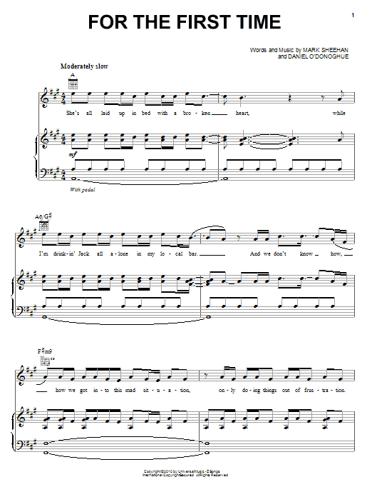 The Script For The First Time Sheet Music Notes & Chords for Piano, Vocal & Guitar (Right-Hand Melody) - Download or Print PDF