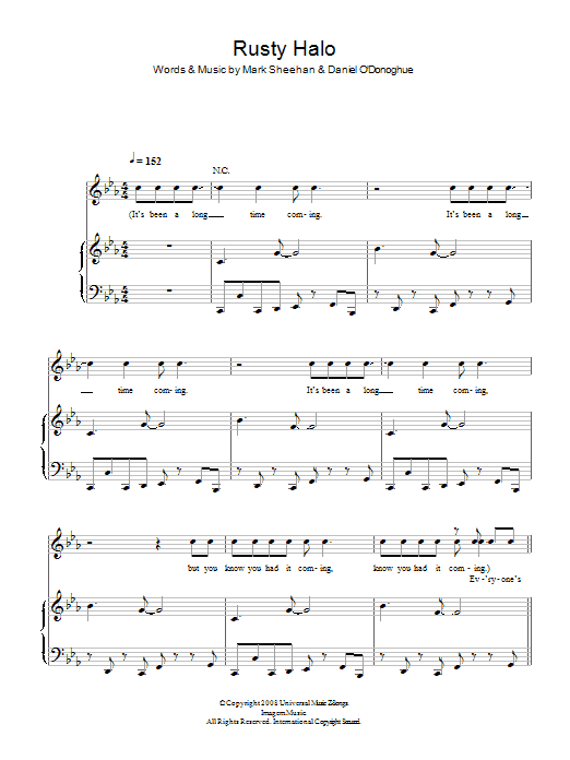 The Script Rusty Halo Sheet Music Notes & Chords for Piano, Vocal & Guitar - Download or Print PDF