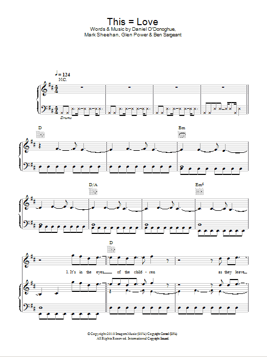 The Script This = Love Sheet Music Notes & Chords for Piano, Vocal & Guitar (Right-Hand Melody) - Download or Print PDF